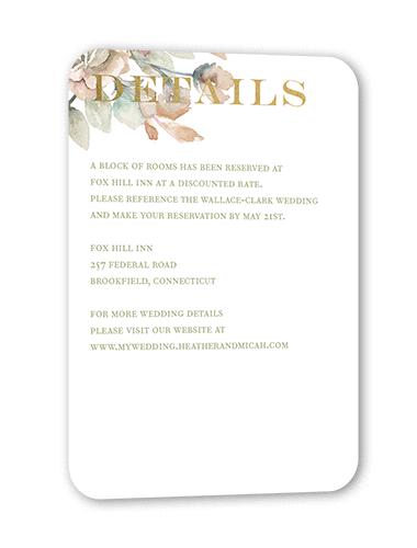 Diamond Blossoms 3.5x5 Green  Wedding Enclosure Card
