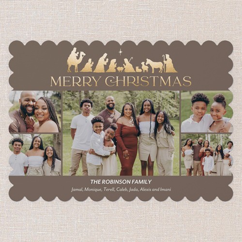 Noble Nativity 5x7 Red  Religious Christmas Card