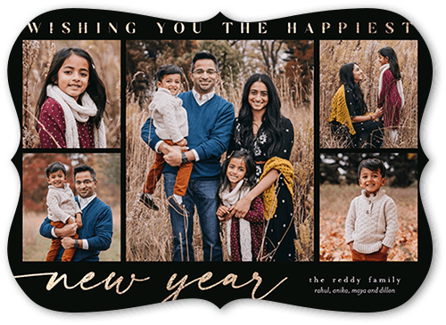 Many Messages 5x7 Black  Holiday Card