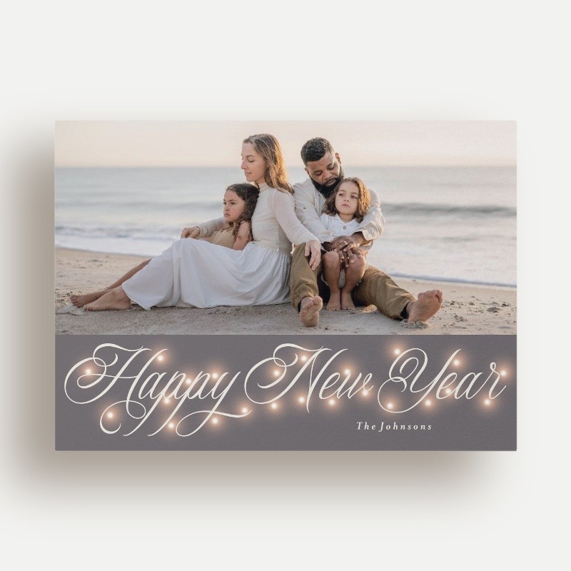 Lights Script Holiday Card