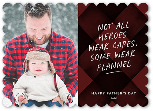 Flannel Hero 5x7 Red  Father's Day Card