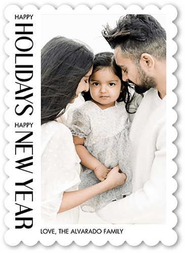 Edgy Messages 5x7 White  Holiday Card