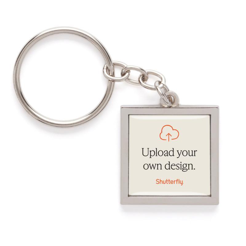Upload Your Own Design Pewter Key Ring Upload Your Own Design 1.25x1.25 Multicolor Pewter Key Ring