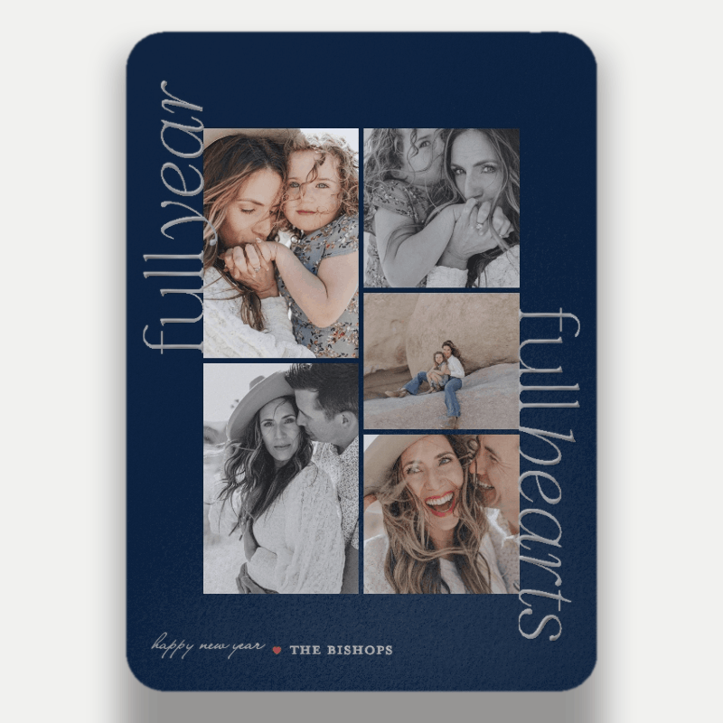 Vertical Script New Year's Card