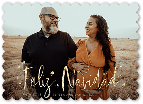 Twinkly Navidad 5x7 White  Tarjeta de Navidad