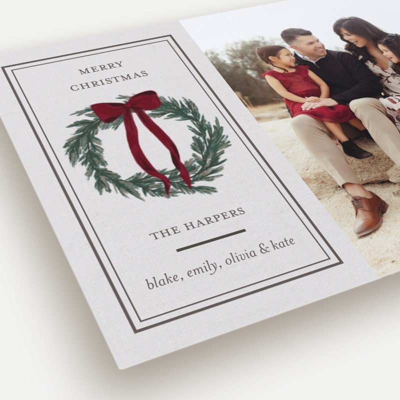 Centered Wreath Holiday Card