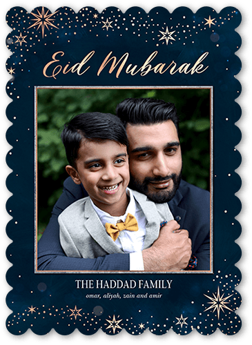 Lustrous Background 5x7 Blue  Eid Card