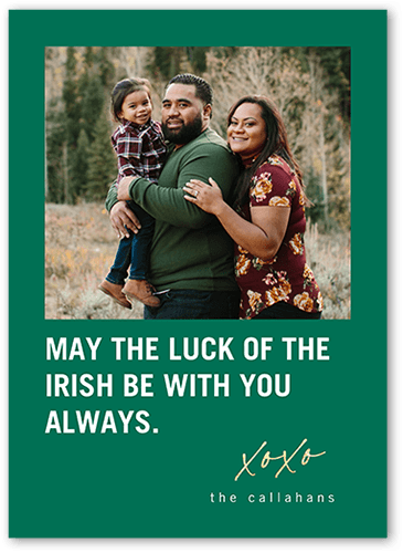 Lucky Sentiment 5x7 Green  St. Patrick's Day Card