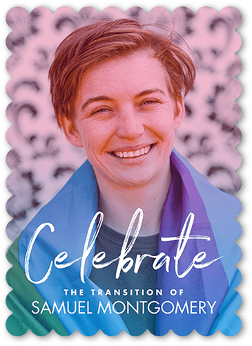 Transcendent Transition 5x7 White  Pride Card