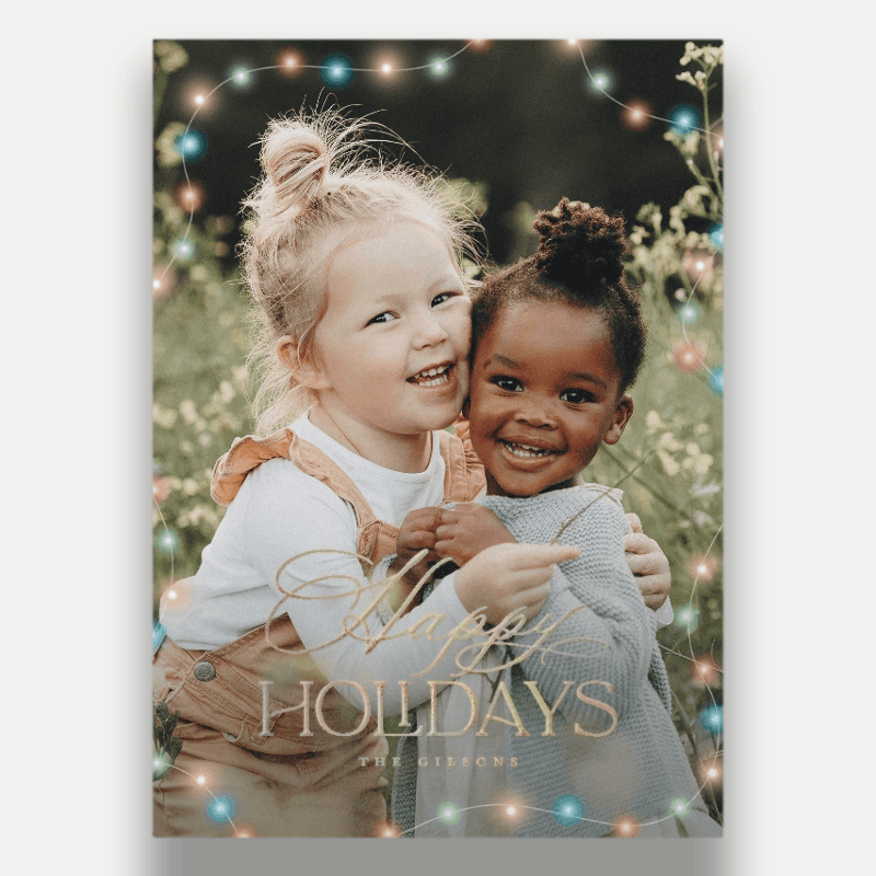 String Light Frame Holiday Card