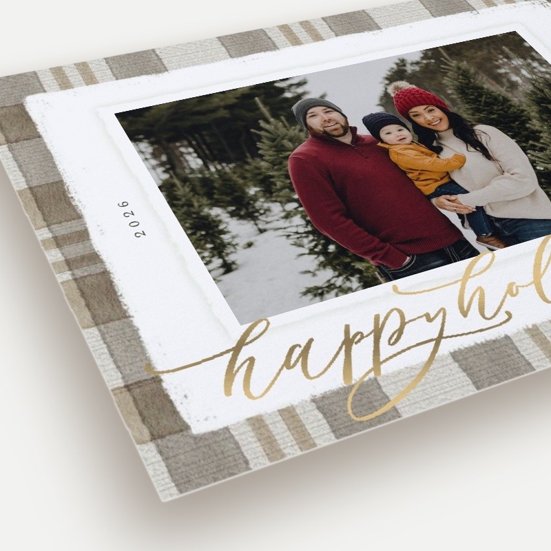 Signed Plaid Holiday Card