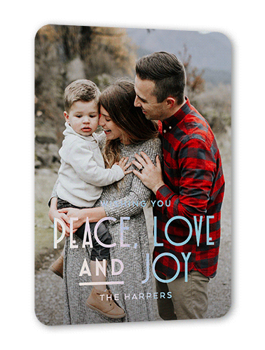 Elegant Wishing 5x7 White  Holiday Card