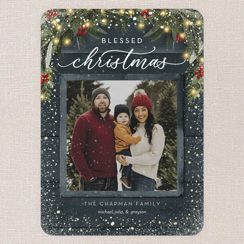 Blue And Gold Holiday Greeting Cards