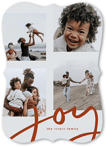 Mirthful Ribbon 5x7 Gray  Holiday Card