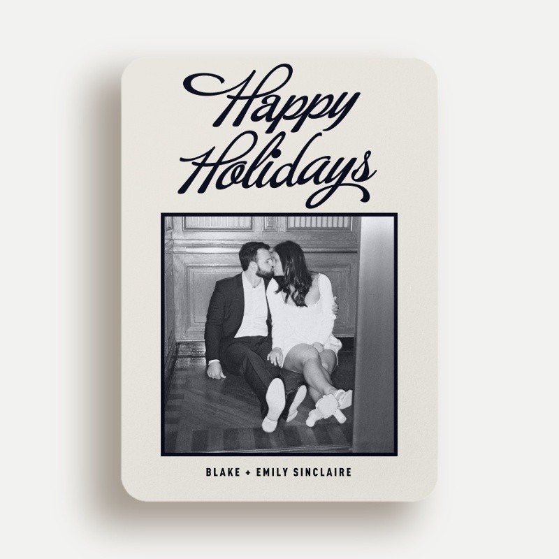 Retro Script Holiday Card