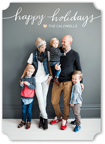 Flowing Handwriting 5x7 White  Holiday Card