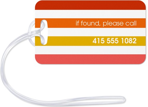 Colorful Stripes 2x4 Orange  Luggage Tag