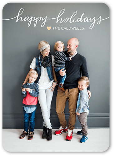 Flowing Handwriting 5x7 White  Holiday Card