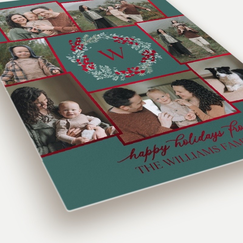 Wreath Monogram Holiday Card