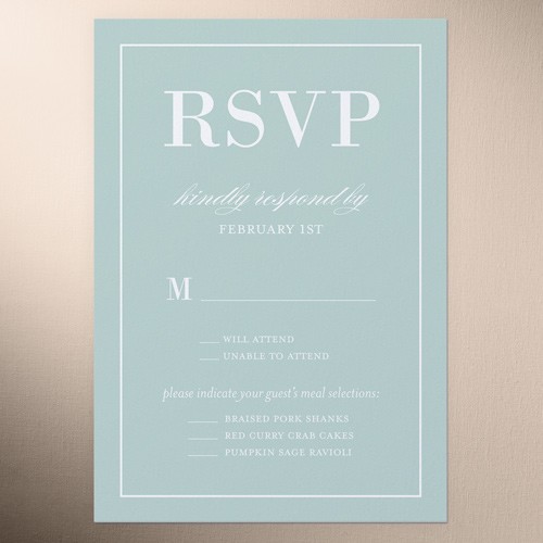 Stylish Green Wedding RSVP Card