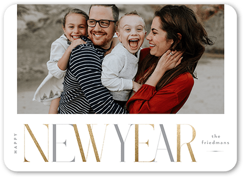 Vintage Serif 5x7 White  Holiday Card