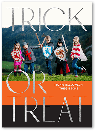 Stacked Treats 5x7 White  Halloween Card