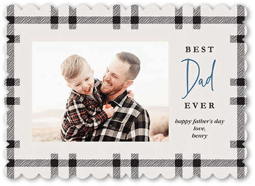 Best Dad Flannel 5x7 Gray  Father's Day Card