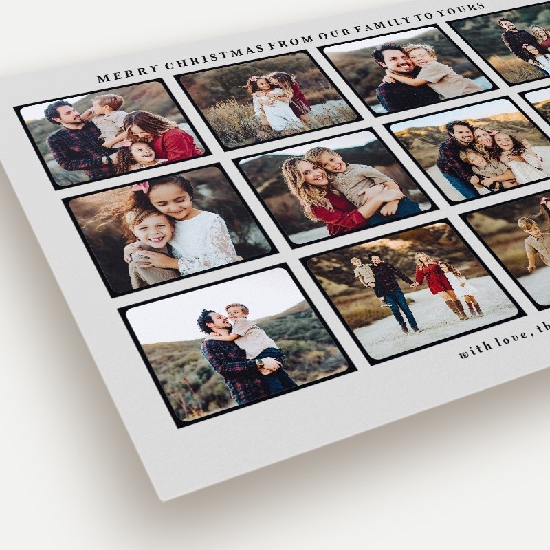 Moments Grid Holiday Card Moments Grid 5x7 Beige Holiday Card