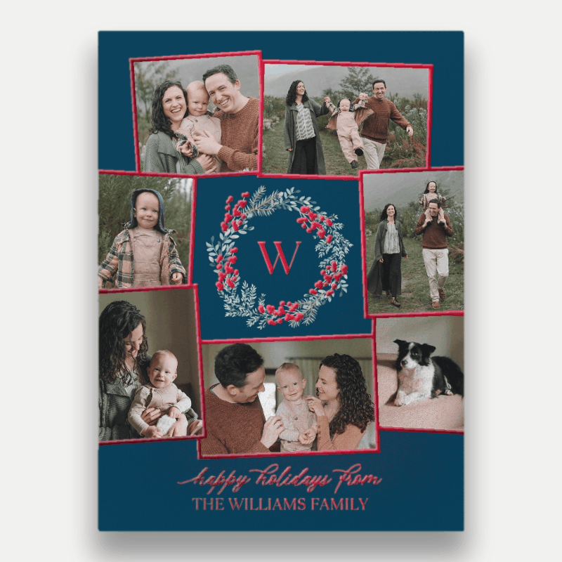Wreath Monogram Holiday Card