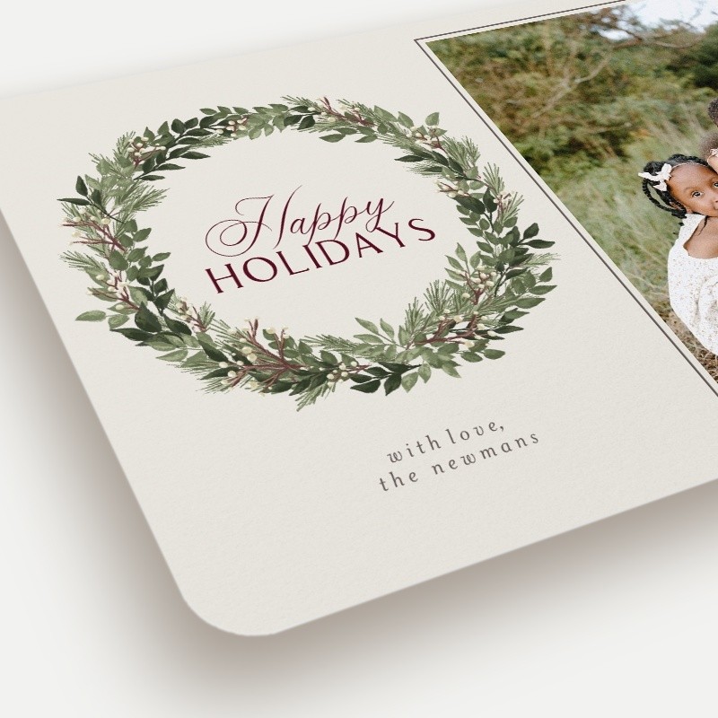 Painted Wreath Holiday Card