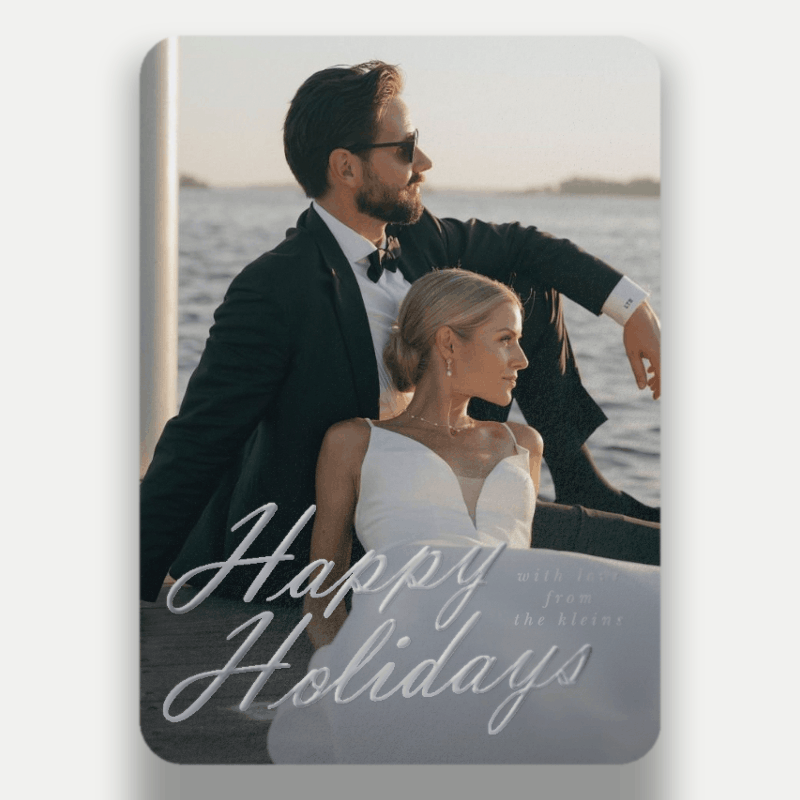 Oversized Script Holiday Card