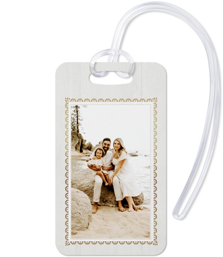 Boho Border 2x4 White  Luggage Tag