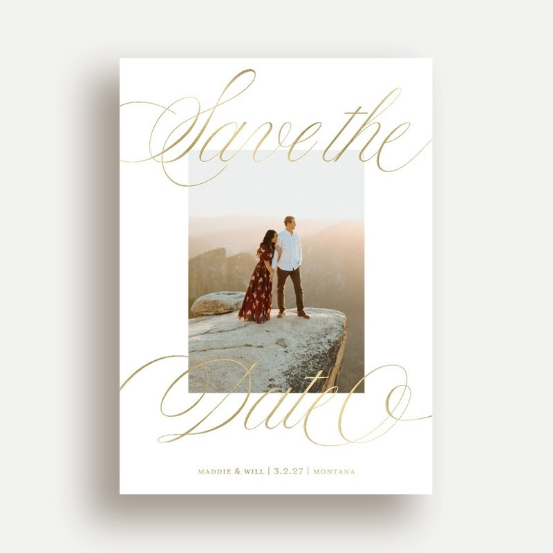 Elegant Foil Save The Date Cards