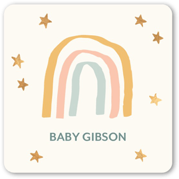 Happy Doodles Boy 1.75x1.75 Beige  Stickers