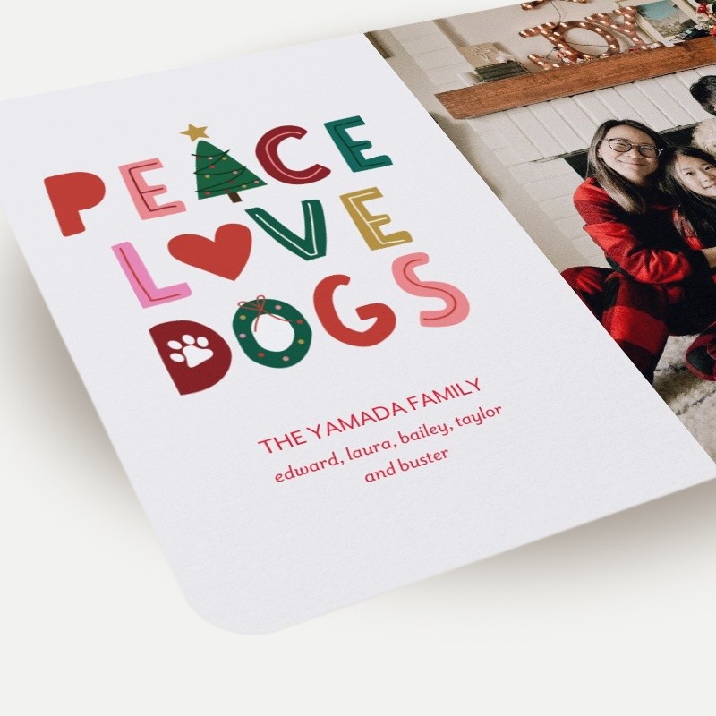 Peace Love Dogs Holiday Card