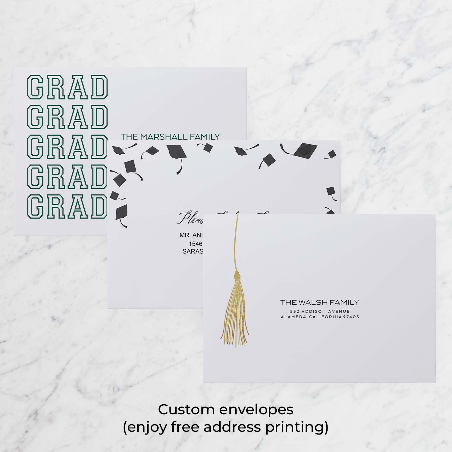 Snapshot Stack 5x7 Green  Graduation Invitation