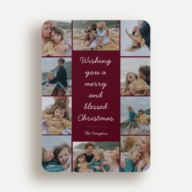 Script Wishes Grid Religious Christmas Card