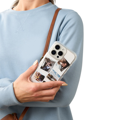 Moon and Stars 3.25x6.5 White  iPhone Clear Impact Case