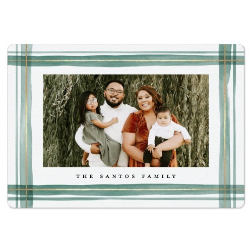 Watercolor Plaid 3x5 Green  Magnet