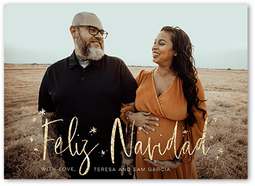 Twinkly Navidad 5x7 White  Tarjeta de Navidad