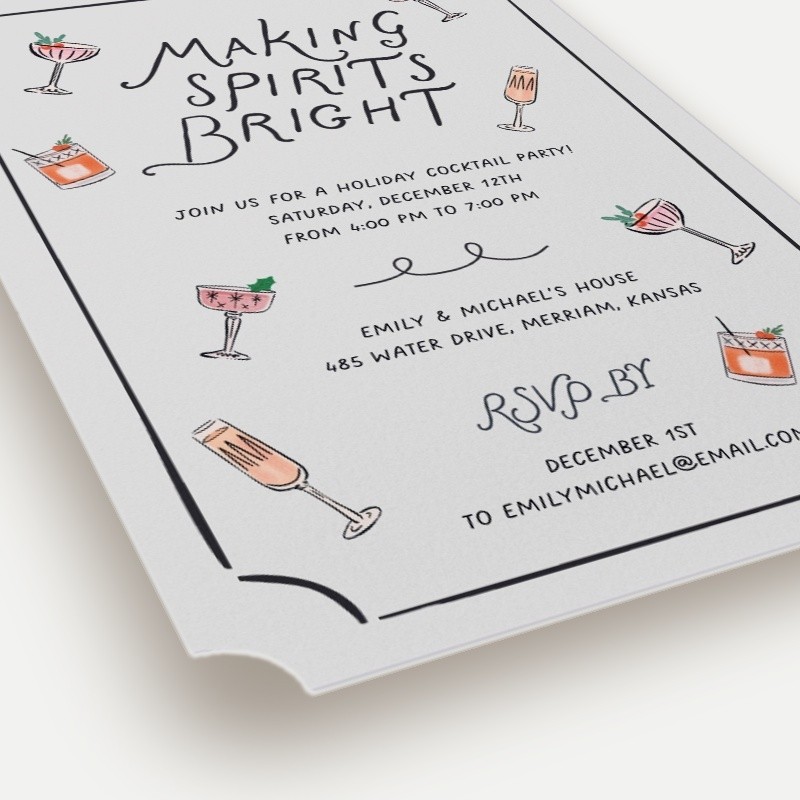 Framed Drinks Holiday Invitation