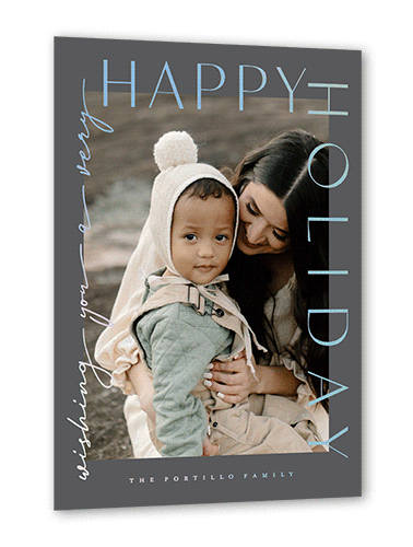 Soft Type 5x7 Gray  Holiday Card