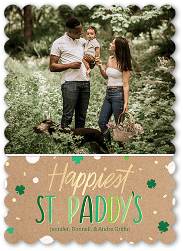 Cute Confetti 5x7 Beige  St. Patrick's Day Card