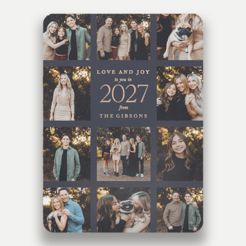 Modern Grid Gallery New Year's Card