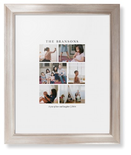 Framed Prints: Gallery Montage of Memories Metallic Modern Frame White Top & Bottom Mat 11x14 White 5+ Photos Shutterfly
