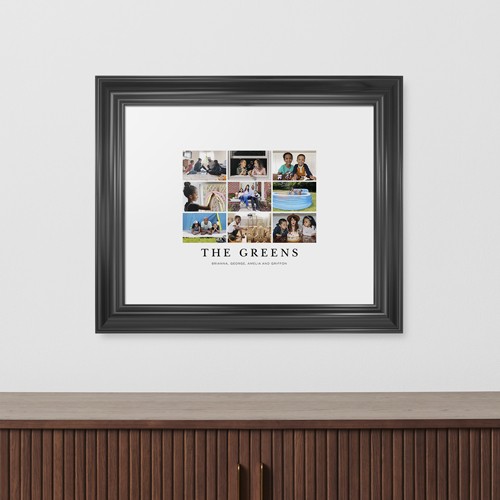 Modern Grid Gallery of Nine 11x14 Multicolor  Framed Print