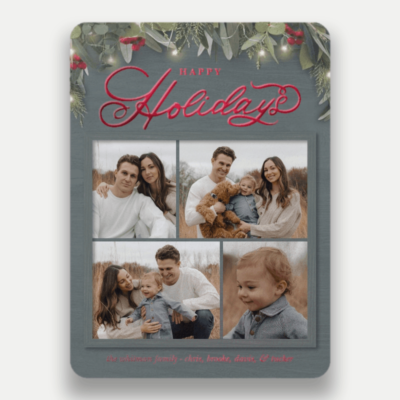 Farmhouse Greenery Holiday Card