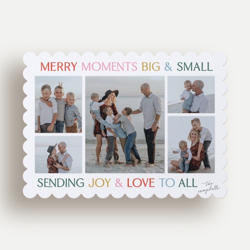 Cheerful Multi Christmas Card Cheerful Multi 5x7 White Christmas Card