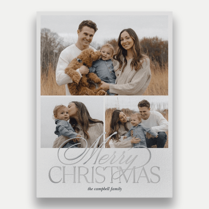 Elegant Trio Holiday Card Elegant Trio 6x8 Beige Holiday Card