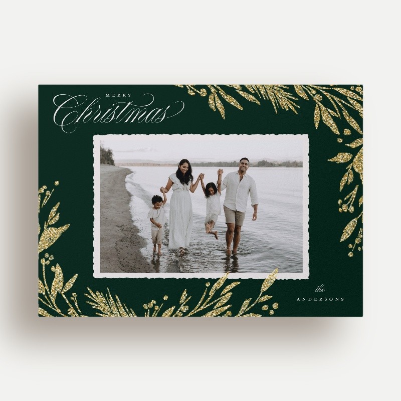 Shimmering Botanical Holiday Card